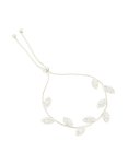 Silver Cubic Zirconia Multi Leaf Toggle Bracelet