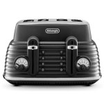Delonghi Scultura Selections 4 Slice Toaster: Granite Black CTZS4003.BK