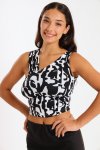 Ladies One Shoulder Swirl Summer Crop Top