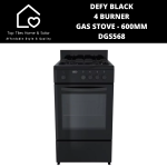 Defy Black 4 Burner Gas Stove - 600MM DGS568