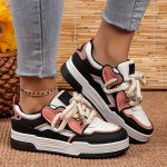 Women's Personality Color Blocking Design Non-slip And Wear Resistant Sneakers Trendy And Comfortable Versatile Height Increasin