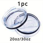 1PC Slider Lid For 20OZ 30OZ Tumblers Insulated Spill-resistant Replacement Cover With Silicone O-ring Straw-friendly Air Tight