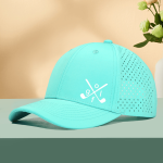 Golf Crossed Clubs Graphic Print Laser-cut Breathable Mesh Baseball Cap Casual Dad Hat 100% Polyester Unisex - 10 Color Options
