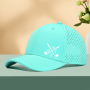 Golf Crossed Clubs Graphic Print Laser-cut Breathable Mesh Baseball Cap Casual Dad Hat 100% Polyester Unisex - 10 Color Options