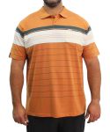 Mens Stripe Golfer - 10XL Rust grey