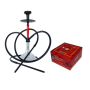 Combo Set - Fancy Hookah 2 Pipe With Charcoal Box