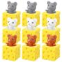 9 Pieces Squeeze Mouse Cheese Fidget Toy Stress Ball Pop Up Toy