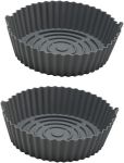 2PCS Air Fryer Food Pot Silicone Liner Washable Baking Tray Reusable