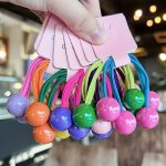 2 7PCS Girls Candy Ball Hair Ring Ideal Choice For Gifts