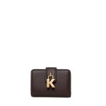 K lock Small Compact Wallet -dark Chocolate