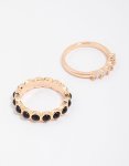Goldair Gold Rounded Band Stacking Rings - M l