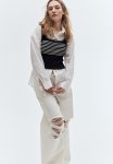 Rib-knit Vest Top - Black & Striped