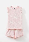 Cotton On Stacey Short Sleeve Flutter Pyjama Set - Blush Pink Unicorn Fields