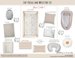 Cot Duvet Bedding Soft Beige And White Bee Set