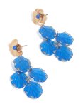 Goldair Gold Blue Petal Drop Stud Earrings