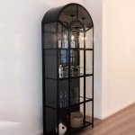 Arched Glass Display Storage Cabinet The Hometopia
