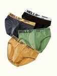 4PCS Men's Briefs Classic Plain Color Summer Breathable Underwear Comfortable Men's Triangle Briefs