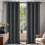 Deconovo Blackout Curtains For Bedroom Thermal Insulated Room Darkening Grommet Window Drapes Dark Gray 55W X 78L Inch Pack Of 2