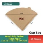 Coffee Accessories Sector Natural Raw Wood Pulp V-shaped 01