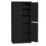Steel 4 Door Filing Cabinet Storage Cupboard With 3-POINT Lock - Black