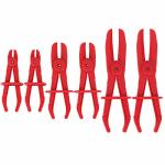 6 Pack Hose Clamp Pliers - Pinch Pliers Line Clamps For Fuel Gas Brake Radiator Coolant & Flexible Hoses - Red