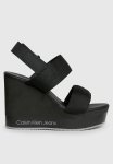 Calvin Klein Wedge Webbing Sandal - Black