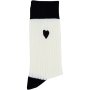 Clicks Trendy Socks Cream With Black Heart 3-6