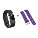 Generic Fitbit Charge 2 Silicone Strap S/m Purple - With Protective Case