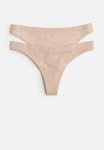 2-PACK Seamless Thong Briefs - Beige