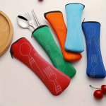 Versatile Zippered Tableware Storage Bag - Lightweight Easy-clean Design For School Canteen Camping & Picnics