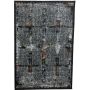 Black Abstract Floral Grid Turkish Rug - 230 X 160 Cm