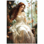 Tear Resistant Deco Print Lady On Swing