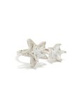 Silver Cubic Zirconia Statement Stars Ring - M l