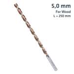 Alpen Timber Twist 5 Mm X 250 Long Wood Drill Bit Sleeved ALP6720050