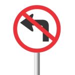 No Left Turn Road Sign R209