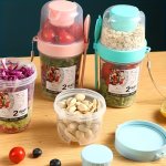 2-WAY Multi-purpose Salad Cup With Fork And Lid - Portable Fruit And Yogurt Container - Ideal For School And Office Healthy Eati