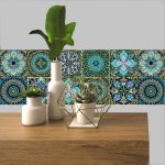 10PCS Vintage Floral Tile Wall Sticker - Diy Kitchen & Bathroom Self-adhesive Waterproof Wallpaper