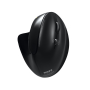 Port Connect Black Ergonomic Rechargeable Bluetooth Mouse