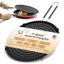 Splatter Screen For Frying Pan Usa Brand 13-INCH Black- Silicone Grease Splatter Guard For 12"-13" Pans - Keeps Stove Clean - Oil Splash
