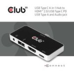 Club 3D USB Type C 4-IN-1 Hub To HDMI 4K60HZ USB Type C Pd USB Type A Audio Jack