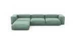 Four Module Chaise Sofa - Velvet - Mint - 377CM X 241CM