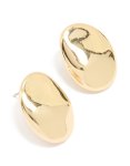 Goldair Gold Plated Organic Oval Pebble Stud Earrings