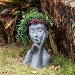 Newman House Studio Succulents Face Planters Pots Head - Flower Pot With Drainage Hole Face Head Large Garden Farmhouse Decor 9.