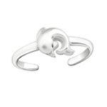 Nyla - 925 Sterling Silver Dolphin Toe Ring Adjustable Size
