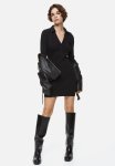 Collared Bodycon Dress - Black