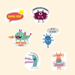 Monster 1 Merit Labels - Afrikaans