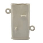 Textured White Ceramic Vase With Loops