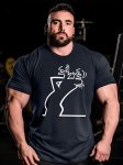 Plus Size Men's Novelty Graphic Print T-Shirt Casual Fashion Tee Street Style Short Sleeve Crew Neck Shirt