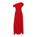 Red Drop Shoulder Belted Jumpsuit