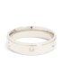 Mens Waterproof Stainless Steel Cubic Zirconia Flat Band Ring - M/l